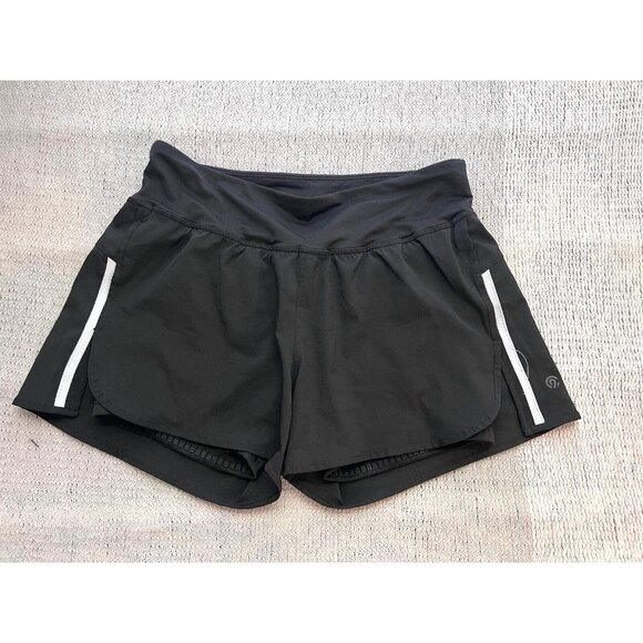 Champion Womens Small Elastic Waistband Athletic Running‎ Shorts Black Fitness - Picture 1 of 9